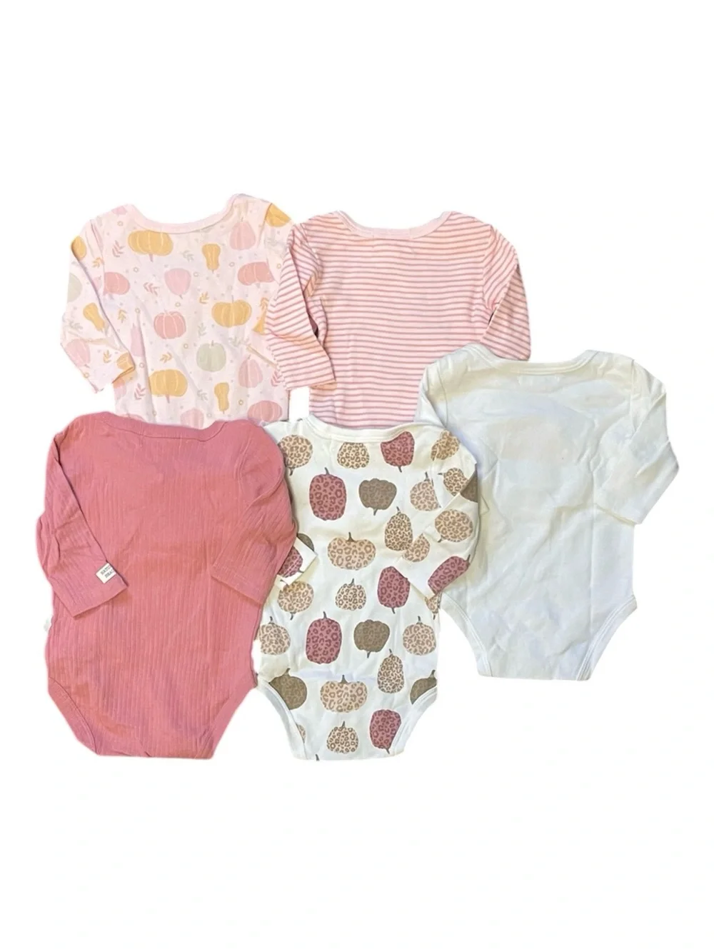 Bundle of 7 Halloween Autumn Pumpkin Long Sleeve Bodysuits Baby Girl’s size 3M